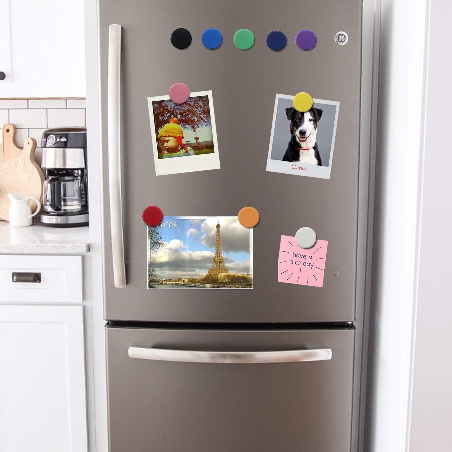 Qualsen Fridge Magnets, 100pcs Small Refrigerator Magnets for Whiteboard, Kids, Mini Cute Magnet for Locker, White Board, Kitchen, Office, Classroom (10 Colorful)