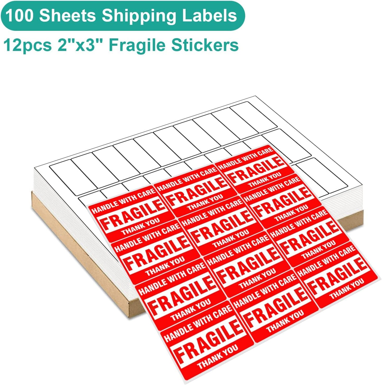 MFLABEL Address Labels, 1" x2-5/8 Mailing Labels, 30-UP White Shipping Labels for Inkjet or Laser Printer, 3000 Sticker Labels (100 Sheets), 30 Labels per Sheet