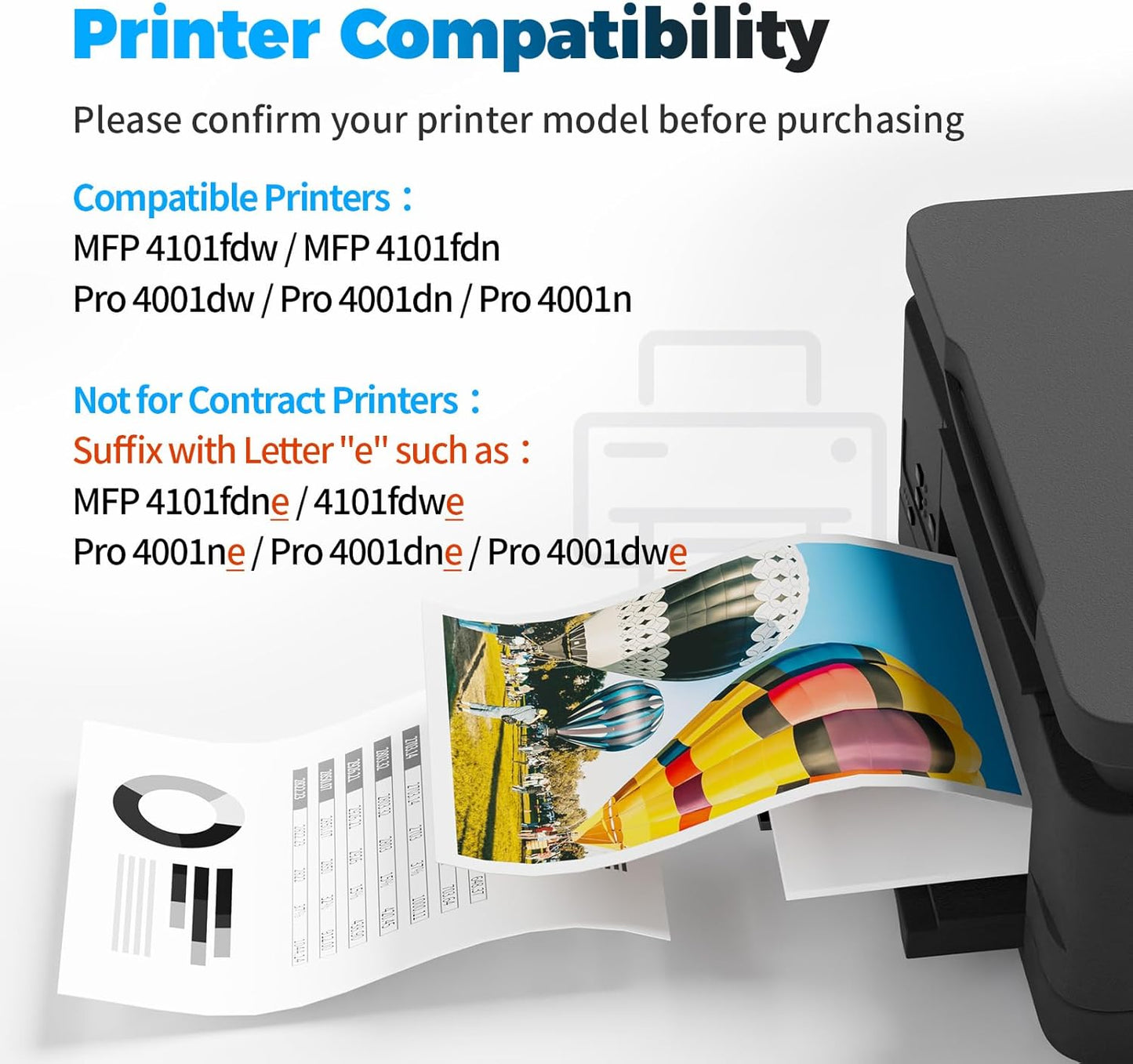 148A Toner Cartridge (with Chip) Compatible Replacement for HP 148A 148X W1480A W1480X Compatible for HP Pro 4001dw 4001dn 4001n MFP 4101fdw 4101fdn Printer (2 Black)
