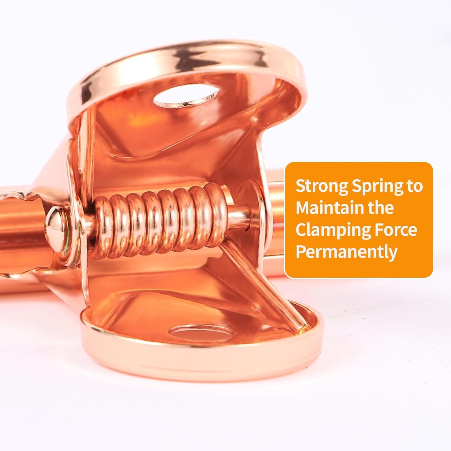 SIAMESE Bulldog Clips, 8 Pcs Binder Clips for Office & Kitchen, Multi-Purpose Binder and Food Bag Clamps for Sealing, Storage, Hanging (Rose Gold)