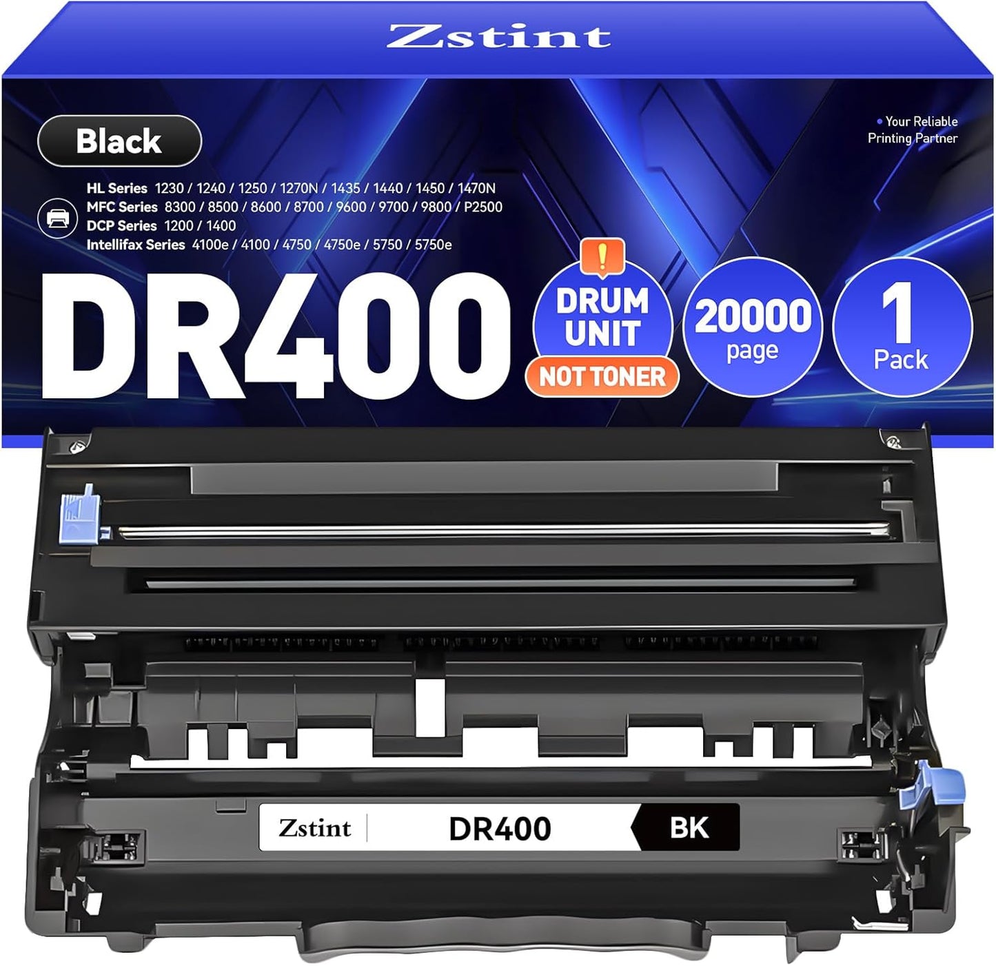 DR400 Drum Unit (Not Toner) Replacement for Brother DR400 DR-400 Imaging Drum Compatible with Brother Intellifax-4100e 4750e 5750e HL-1240 DCP-1200 1400 8350 MFC-8300 MFC-8500 MFC-9600 P2500 Printer