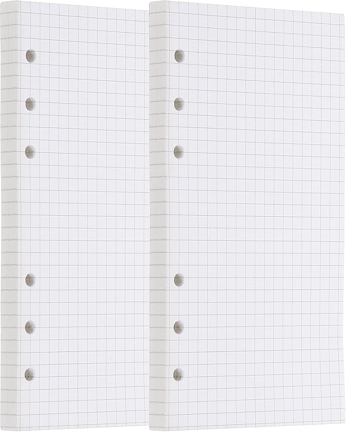 PATIKIL Grid Refill Paper 6-Ring Binder Loose Leaf Planner Filler Paper Planner Inserts, 160 Sheets/320 Pages, Lined