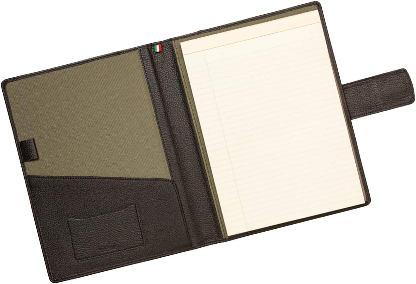Maruse Italian Leather Executive Padfolio, Folder Organizer with Magnetic Closure and Writing Pad, Handmade in Italy, Dark Brown