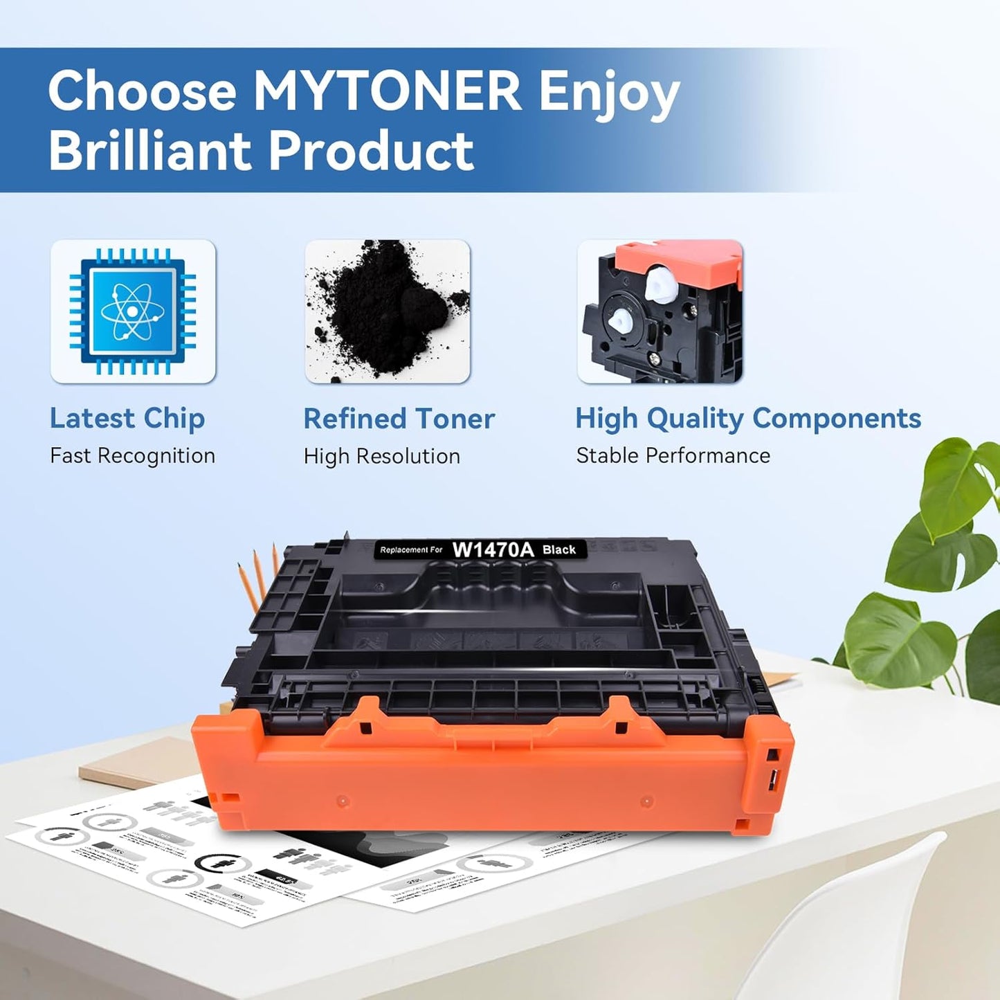 147A Black Toner Cartridge (with Chip) Compatible Replacement for HP 147A 147X W1470A W1470X High Yield Toner for Enterprise M610 M611 M612 MFP M634 M635 M636 Printer (1 Pack)