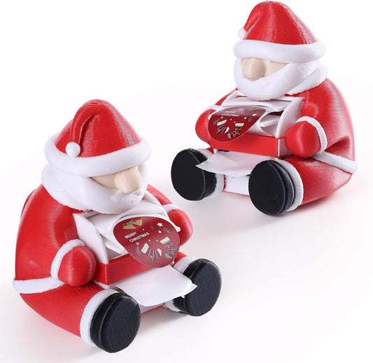 2 Pcs Christmas Gift Santa Claus Postage Stamp Holder Stamp Roll Dispenser for Office Desk Decor Accessories, 1.18" Core (Stamps Not Included)