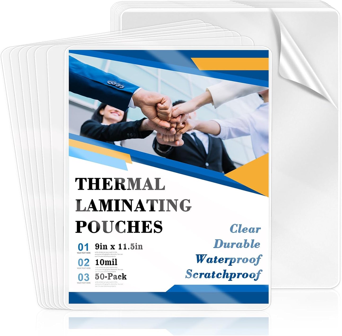 50 Pack 9x11.5inch 10mil Letter Size Laminating Sheets Thermal Laminating Pouches Laminator Sheets File Card Laminator Pouches 8.5x11inch for Work Permits Cards File Photos (50, 9"x11.5"-10mi)