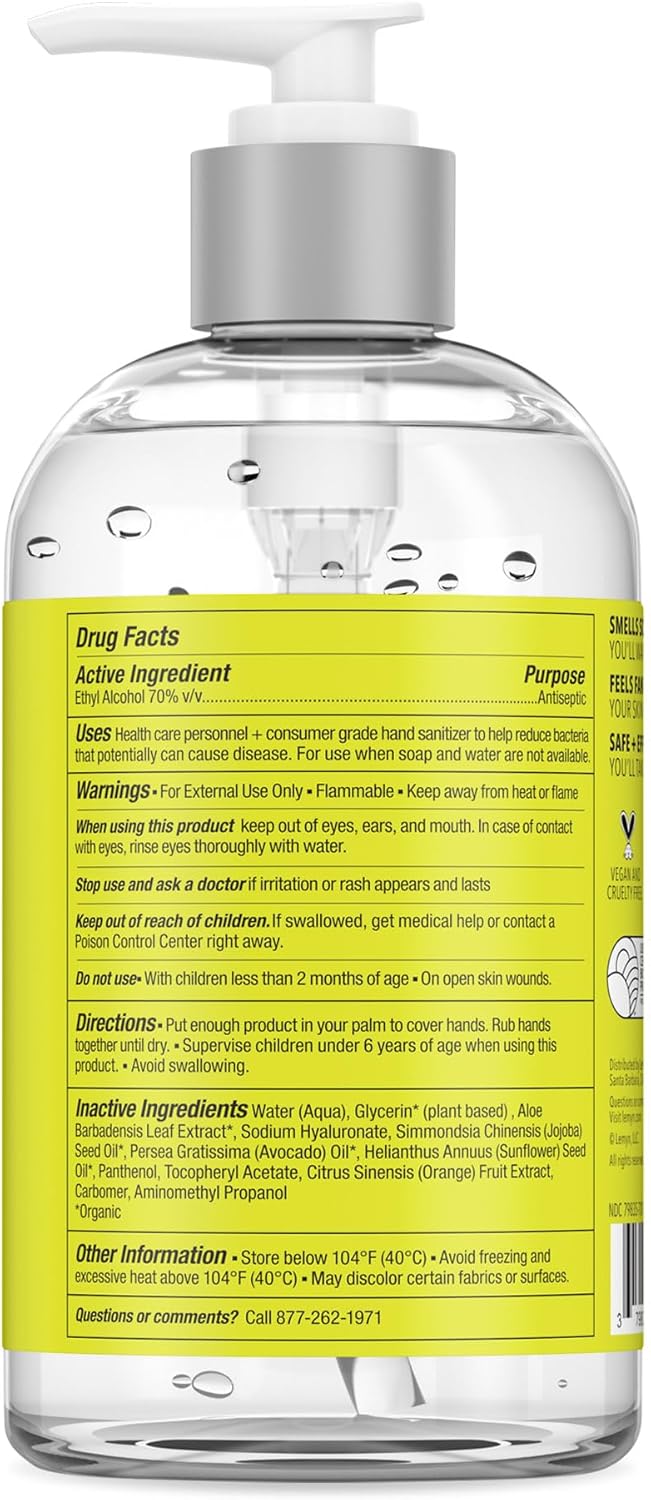 Medical Grade Hand Sanitizer Gel - 97% ORGANIC - 12 FL.OZ. (PACK OF 2)