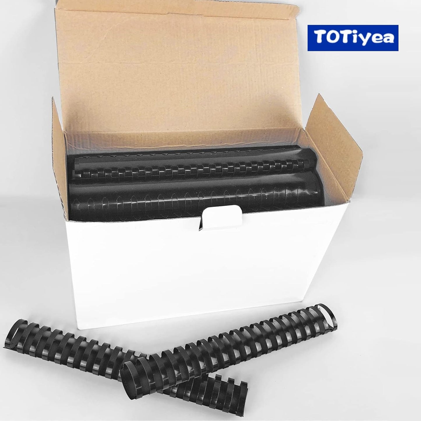TOTiyea 50 Pack 19 Ring Plastic Binding Combs, 1-1/2 Inch Diameter, 320 Sheet Capacity, Letter Size, Black Comb Binding Spines
