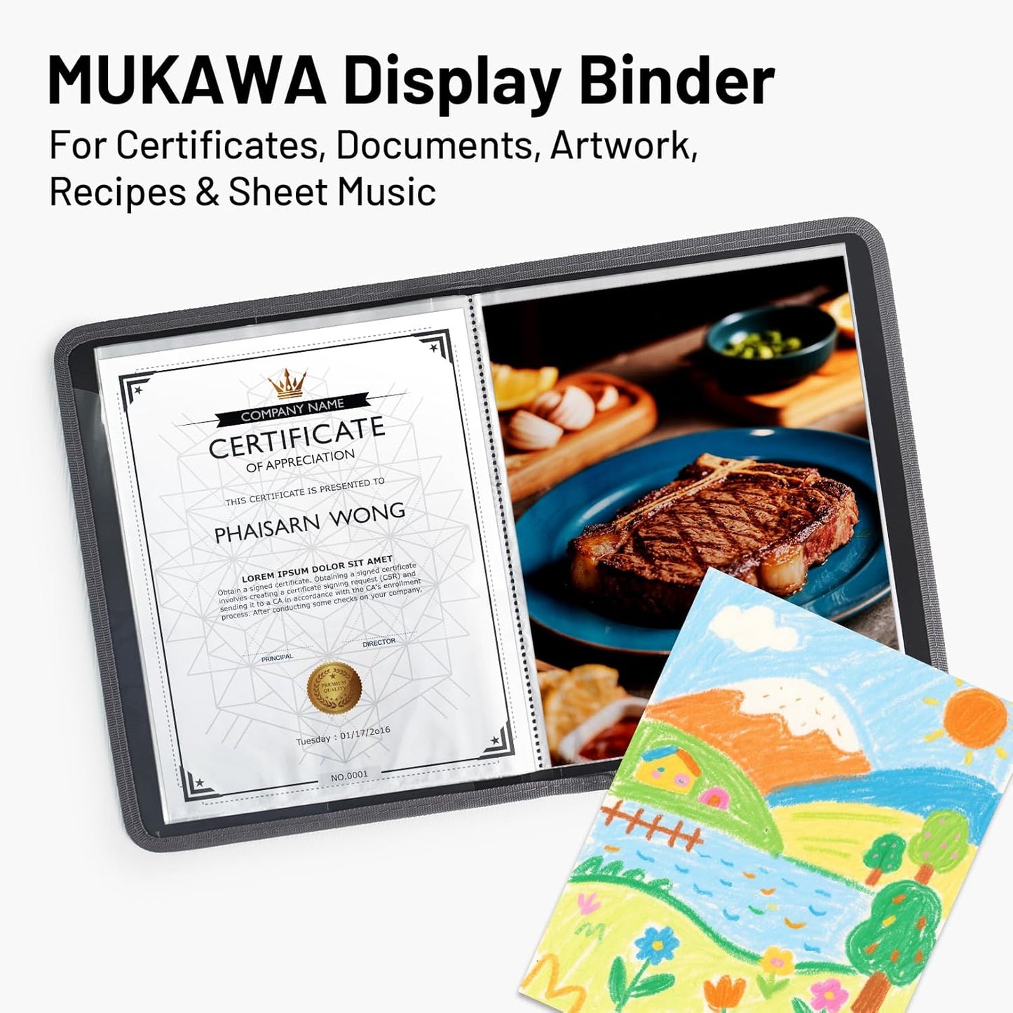 30-Pocket Display Book, 8.5×11 Letter Size Portfolio Folder with Clear Sleeves, Presentation/Certificate Binder & Document Organizer for School, Office & Home, 2 Pack