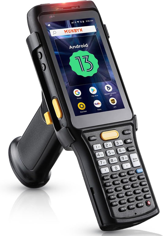 MUNBYN 088P 2025 New Long-Range-Android-Barcode-Scanner, Android 13 PDA, Equip with Zebra 4850 Scanner, Long Distance Inventory Scanner with Pistol Grip, 1D 2D QR for Warehouse