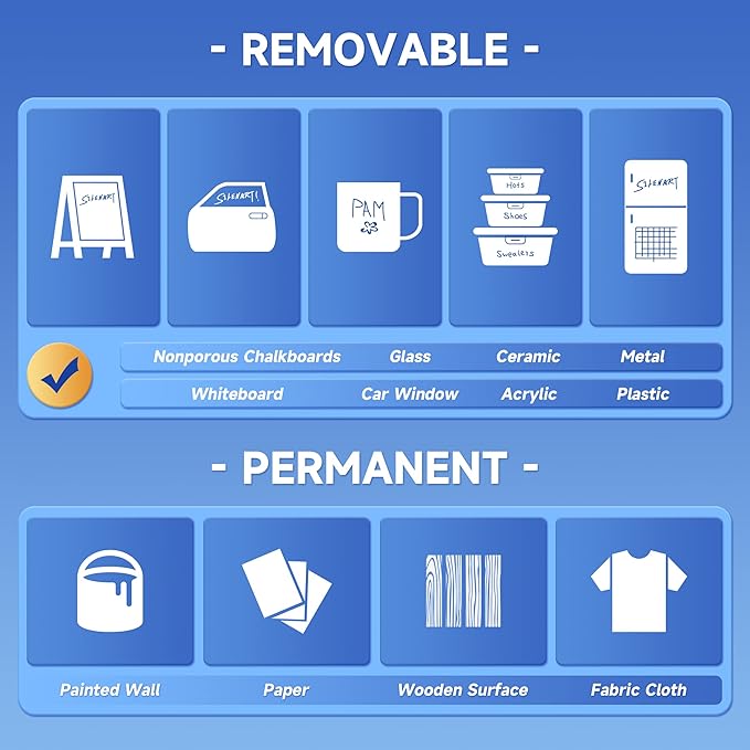 SILENART White Chalk Markers - 15mm Jumbo Tip Car Marker - Wide Thick Window Chalk Pen for Chalkboard, Window, Glass, Mirror, Blackboard