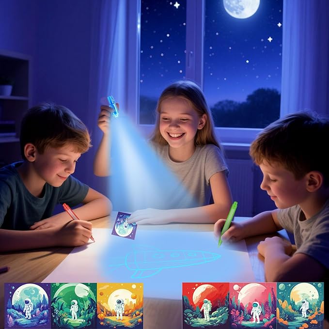 Invisible Ink Pens 12 Pack with Notebook and UV Pen Light, Party Favors for Kids 8-12, Christmas Stocking Stuffers, Thanksgiving Halloween Goodie Bag Gifts