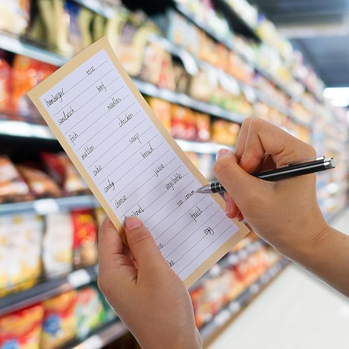 4 Pack Magnetic Note Pad for Fridge with Pen Holder, Totally 200 Sheets Magnetic To Do List, Grocery List, Shopping List, Memo Pads for Refrigerator（Light Color）