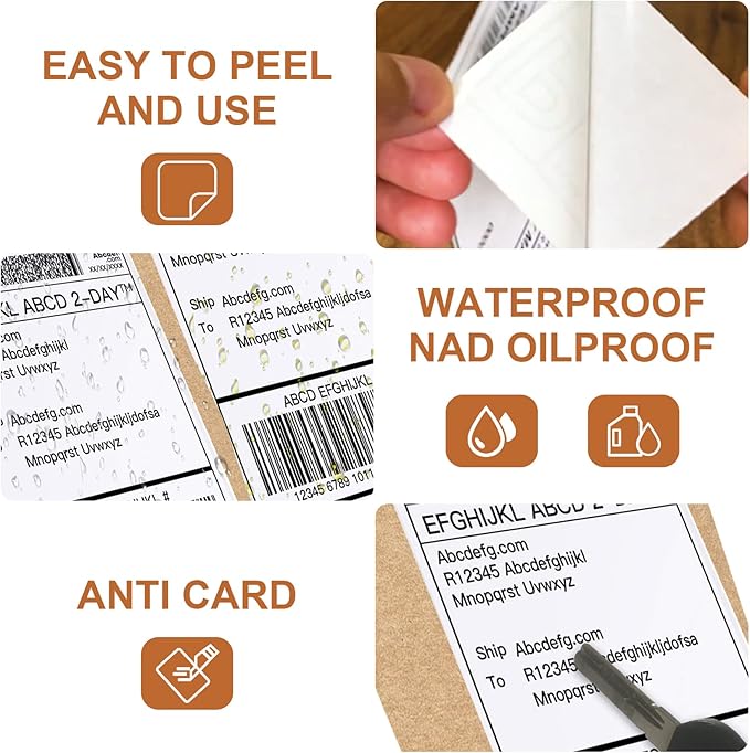 MFLABEL Fanfold 4" x 6" Direct Thermal Labels White Perforated Shipping Label,24 Stacks,Total 24000 Labels