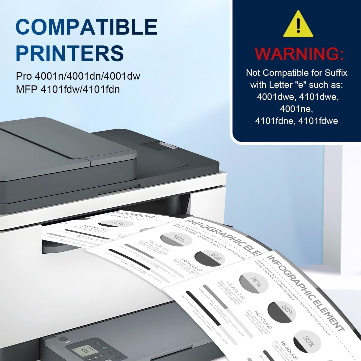 148A Black Toner Cartridges Compatible 148A W1480A 148X W1480X(with Chip) for Pro 4001dw 4001dn 4001n MFP 4101fdw 4101fdn Printer(2 Pack)