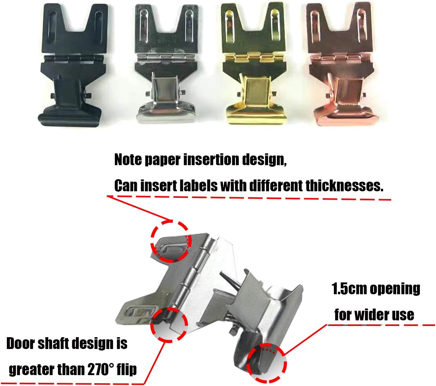 Metal POP Clip Sign Stand Holder, Bread Store Price Tag Card Holder, Advertising Display Clip Holder (Black, 30Pack)