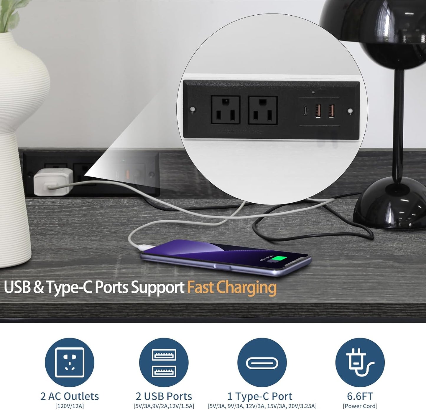 Printer Stand Printer Table with Storage Shelf for Home Office 23 x 18 Inch Large Printer Stand with Power Outlet Rolling Printer Table with Wheels Pinter Cart Tower Stand Grey Oak