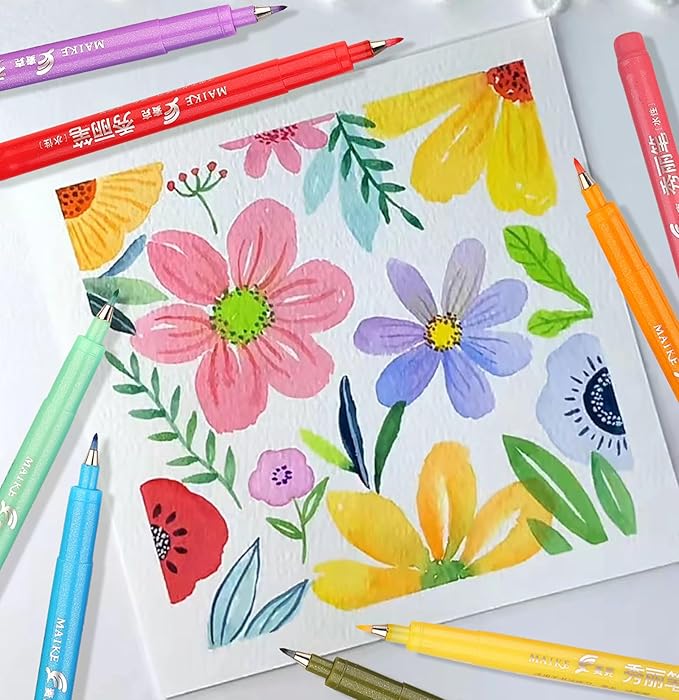 Felt Tip Pens, 15pcs Calligraphy pen Assorted Colors Sign Brush Pen Art Brush Marker Water Based Journaling Pen Set for Beginners Beginner Adult Lettering, Calligraphy (15pcs)