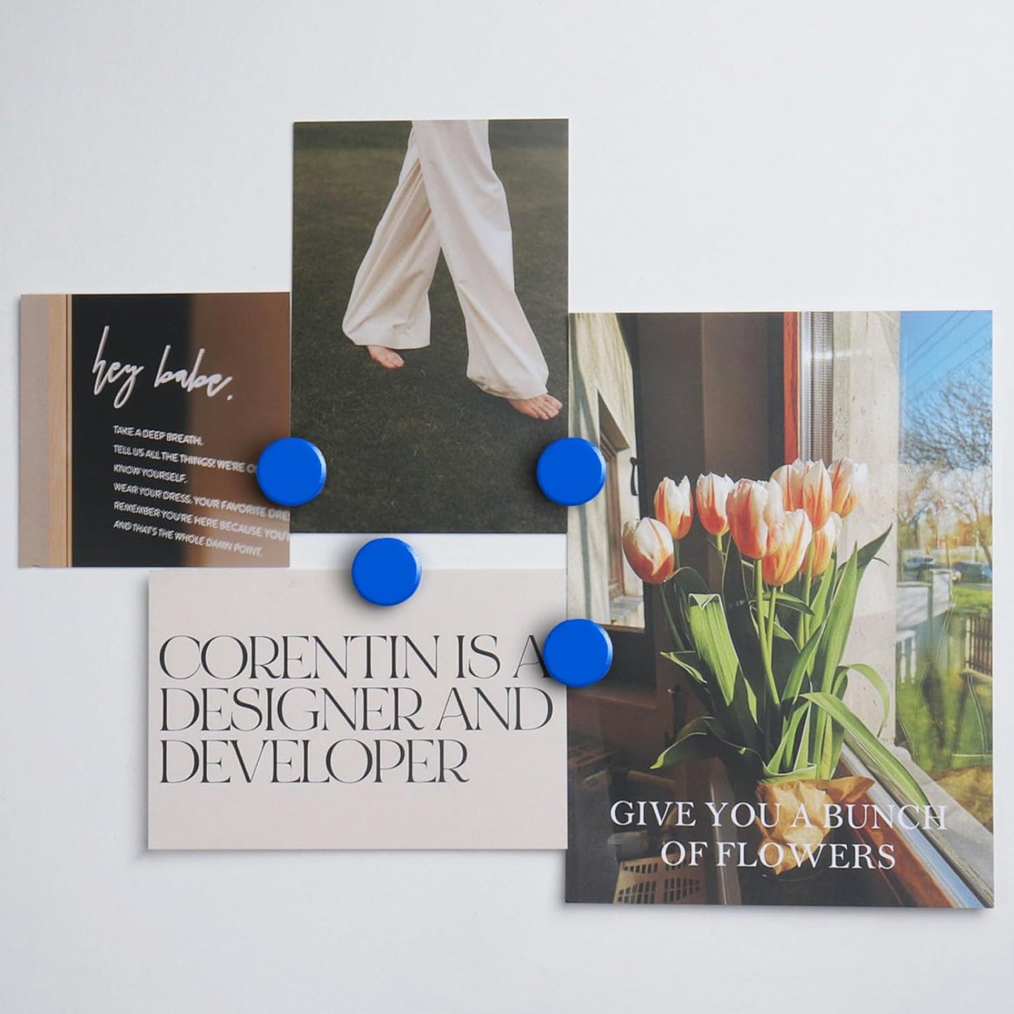 Fridge Magnets, 40 Pcs Heavy Duty Round Magnets for Whiteboard, Fridge, Locker, Office, Classroom - Blue