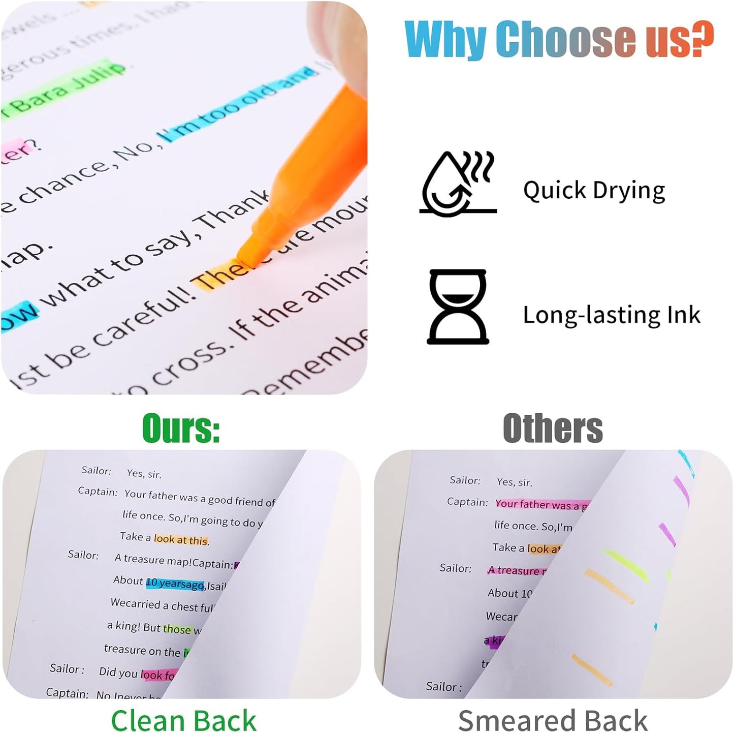 Highlighters Assorted Colors Bulk, 150 Pcs Pastel Highlighters Bulk with 6 Colors for Office and School