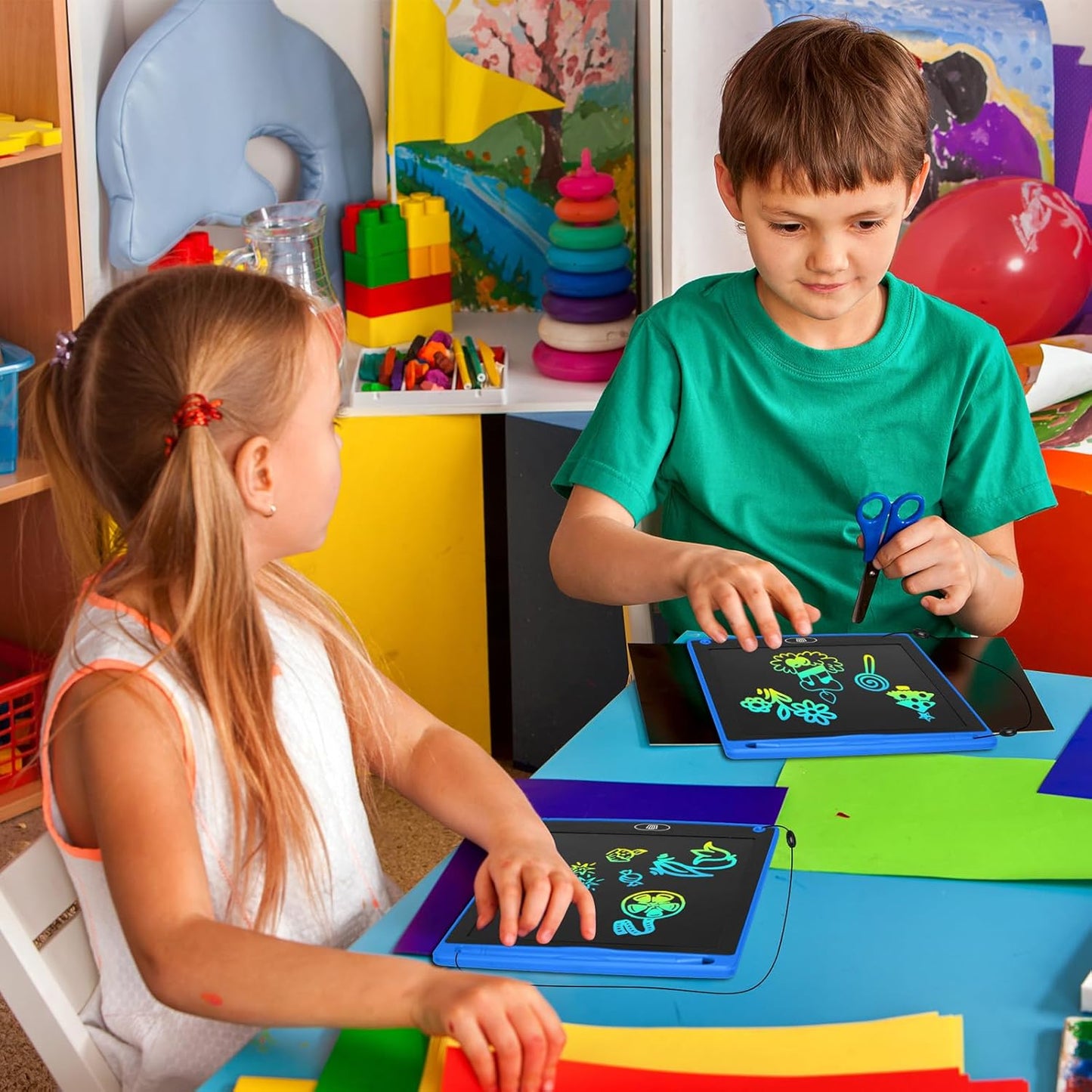 Zhehao 20 Pack LCD Writing Board for Kids, 8.5 Inches Doodle Reusable Screen Drawing Pad Erasable Painting Pads Educational Toy for 3-8 Years(Blue)