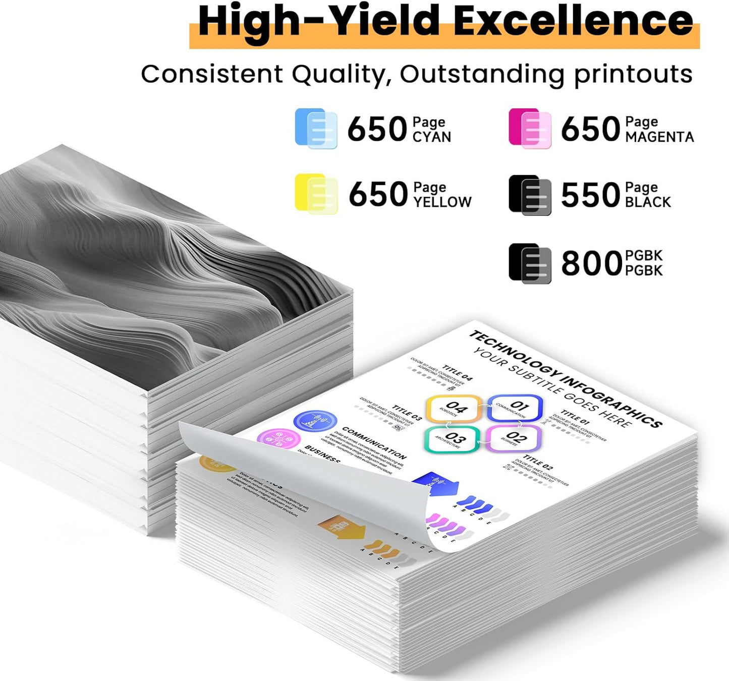 Remanufactured Ink Cartridge Replacement for Epson 302XL Ink Cartridges Multipack 302 XL T302 T302XL Compatible with Epson XP-6100 XP6100 XP-6000 XP6000 Printer(5 Pack, PBK/BK/C/M/Y)