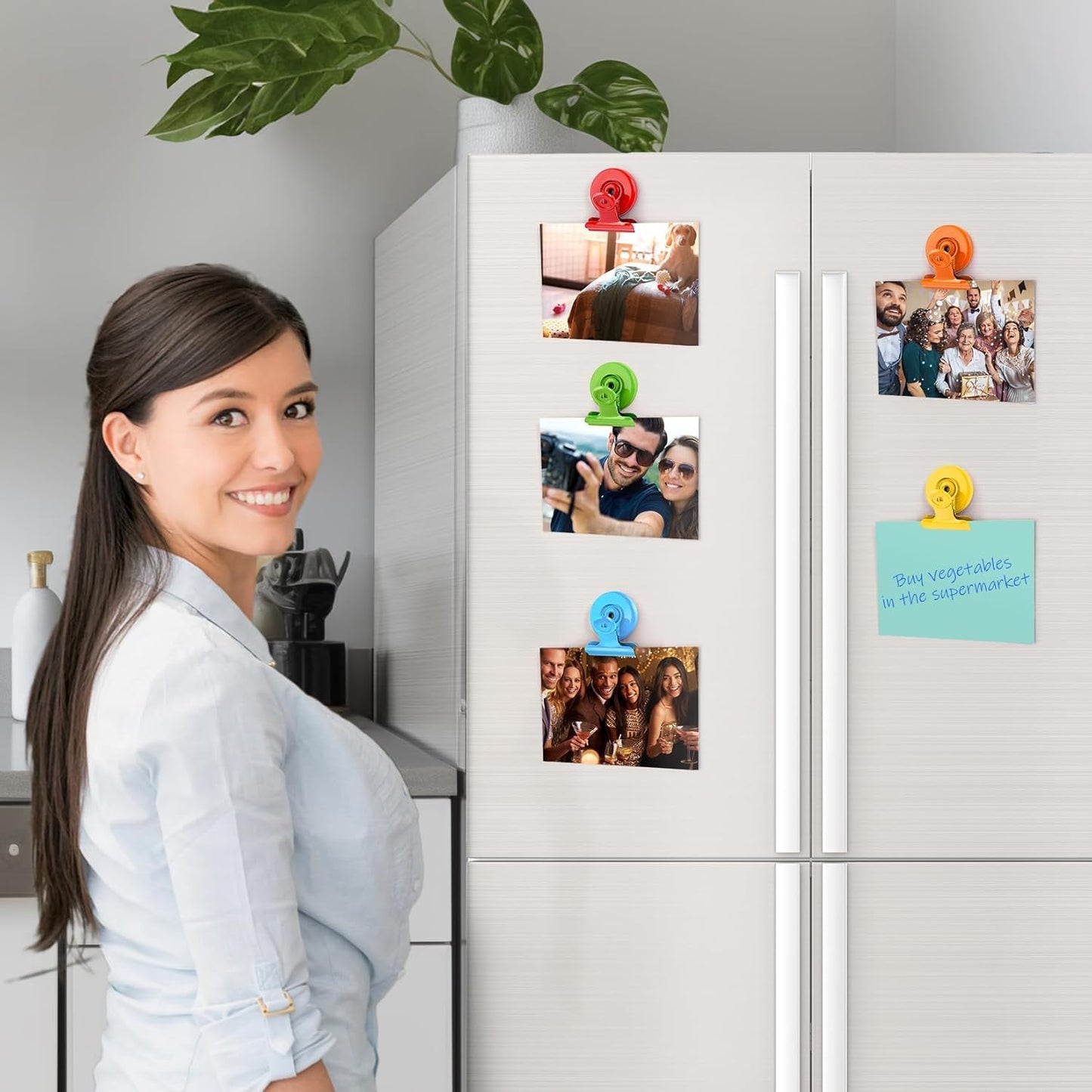 VNDUEEY 22 Pack Colorful Magnetic Clips for Whiteboard, Fridge Magnets Refrigerator Magnets, Magnet Clips for Kitchen & Office Organizing, Magnetic Paper Clip Holder