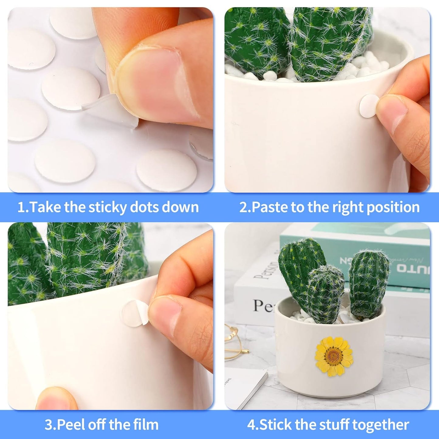 1500 Pieces Double Sided Adhesive Dot Clear Sticky Tack Removable Stickers Acrylic Round Putty No Traces Sticky Putty Waterproof Sticky Dot for Craft DIY Art Office Supplies (6mm, 1500)