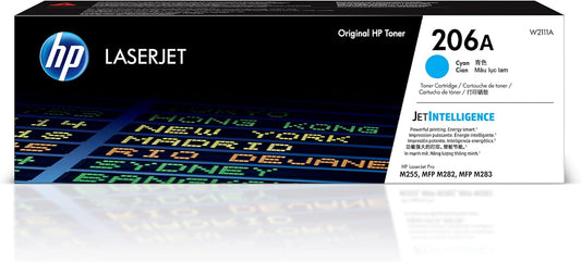 HP 206A Cyan Toner Cartridge | Works with HP Color LaserJet Pro M255, HP Color LaserJet Pro MFP M282, M283 Series | W2111A