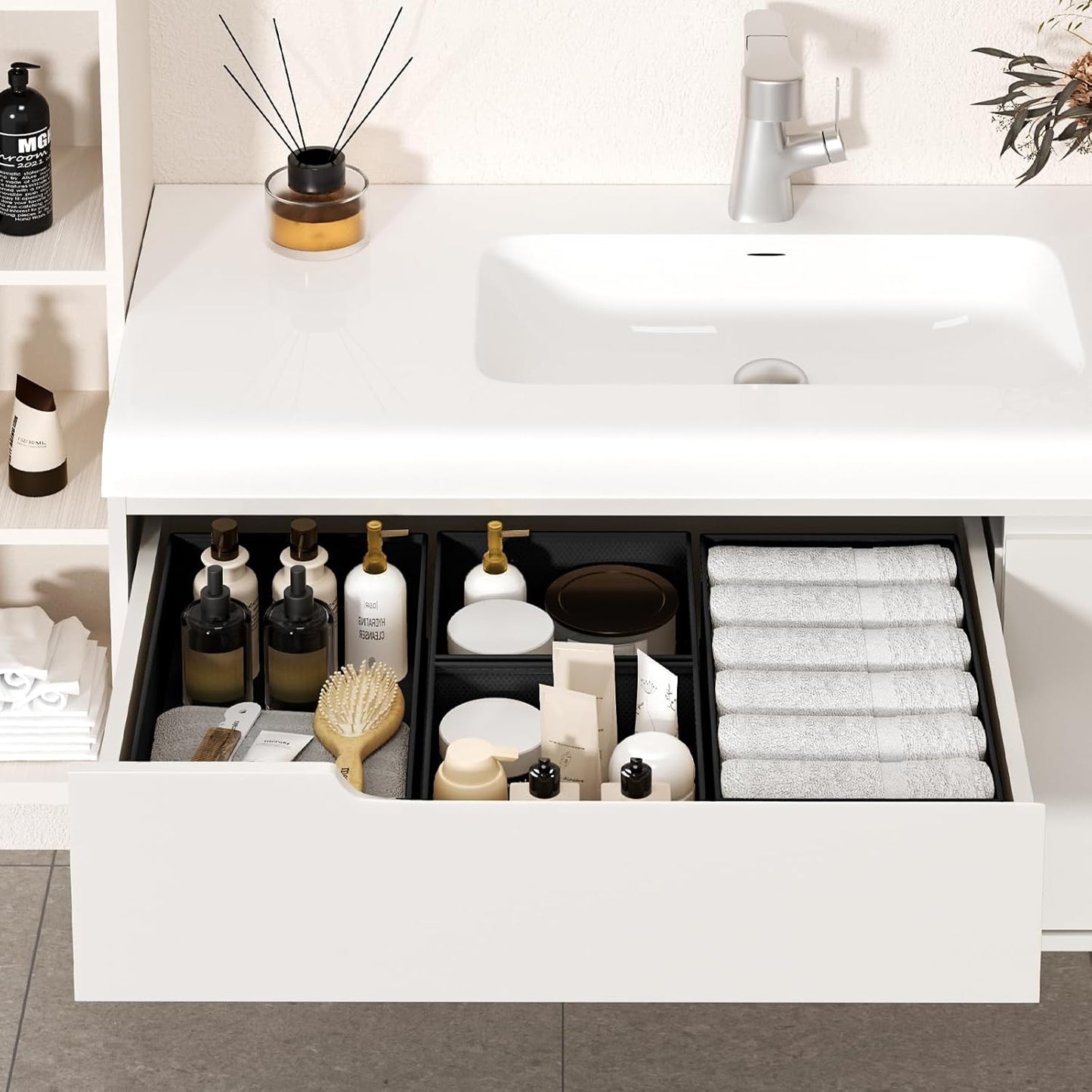 DIMJ Drawer Organizer Clothes - 20 Pack Closet Drawer Organizer Bins for Baby Clothes Storage, Fabric Dresser Organizer for Nursery Bedroom, Foldable Small Drawer Dividers for Underwear Socks