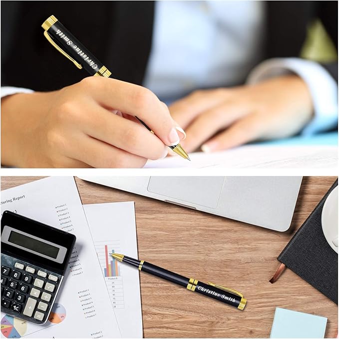 Amlion Personalized Pens Custom Engraved Pen with Name, Refillable Medium Refill, Personalized Gifts for Men Women