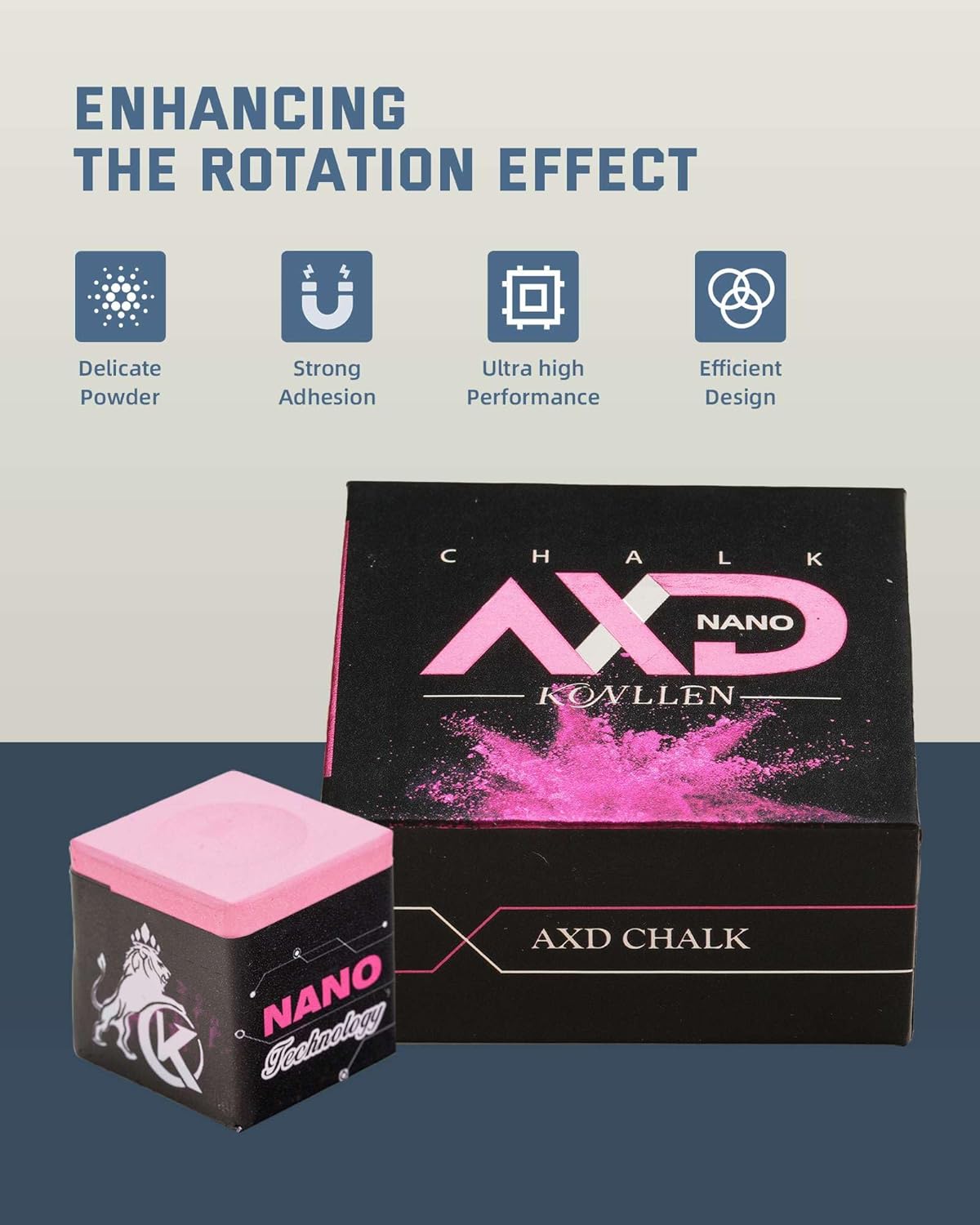 KONLLEN Pool Cue Chalk Nano Technology Billiard Chalk for Professional Tournament Dedicated Pool Chalk (Outstanding Performance, Reduce Miscue, Durable)