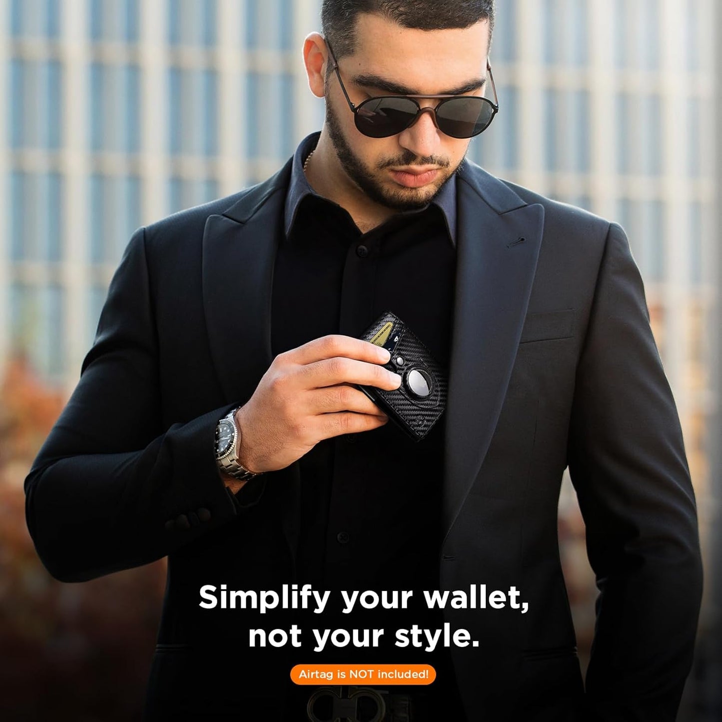 SERMAN BRANDS Money Clip Wallet - Mens Wallets slim Front Pocket RFID Blocking Card Holder Minimalist Mini Bifold