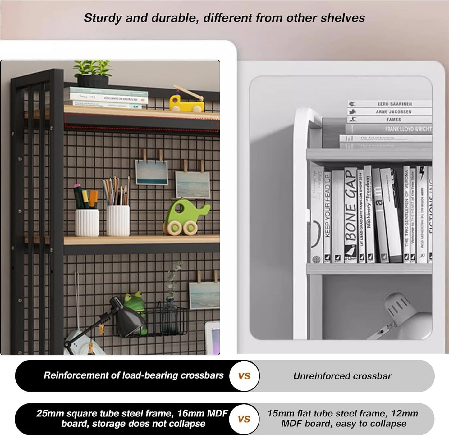 FPIGSHS Adjustable Desk Bookshelf Organizer Rack, Desktop Bookcase for Computer Desk，Office Supplies Organizers and Accessories Storage Display Shelf (E, 135cm)
