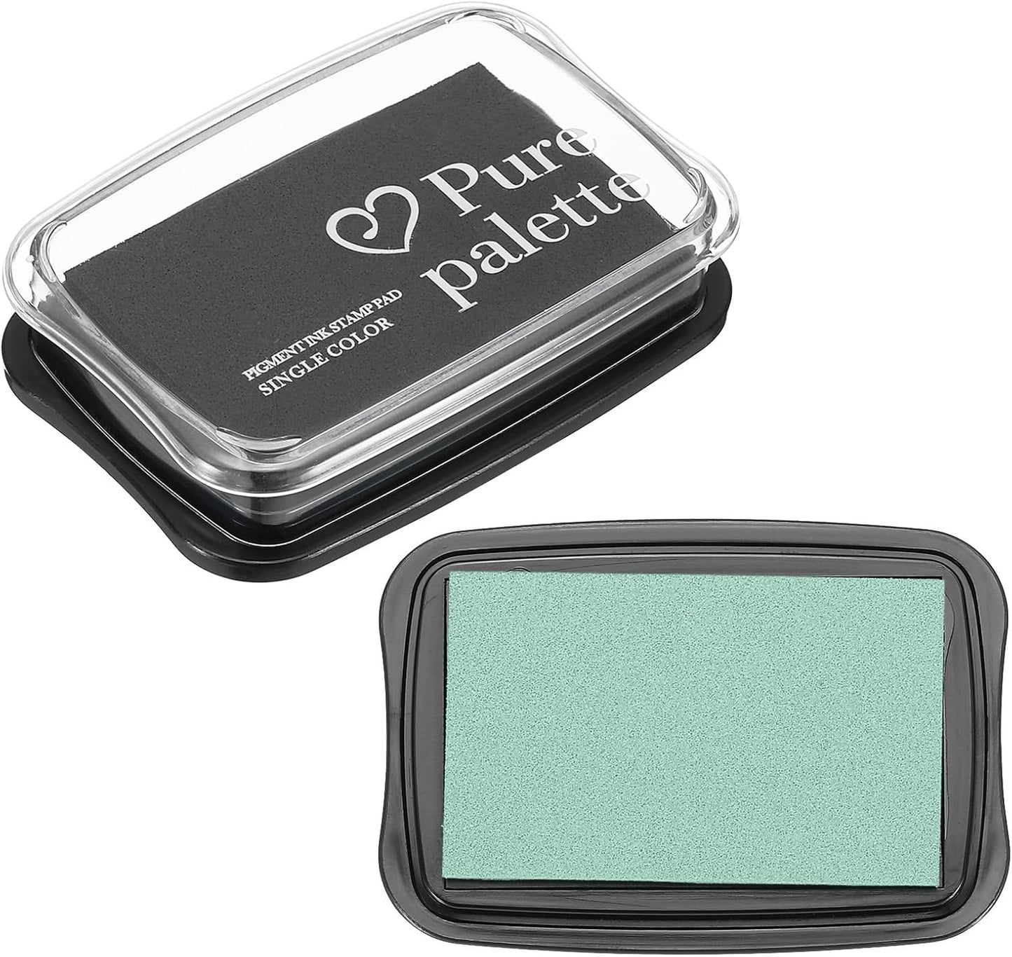 PATIKIL 3"x2" Large Stamp Pad, 2Pcs Washable Craft Ink Pad for Rubber Stamp Card Making Stamping Scrapbook Fingerprint Handprint, Green/Black