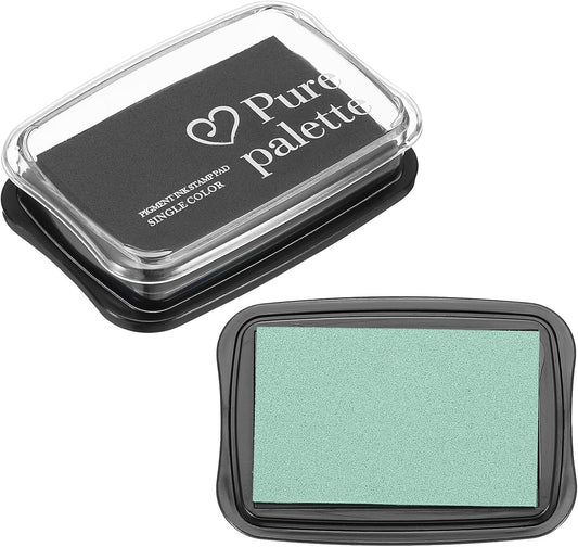 PATIKIL 3"x2" Large Stamp Pad, 2Pcs Washable Craft Ink Pad for Rubber Stamp Card Making Stamping Scrapbook Fingerprint Handprint, Green/Black