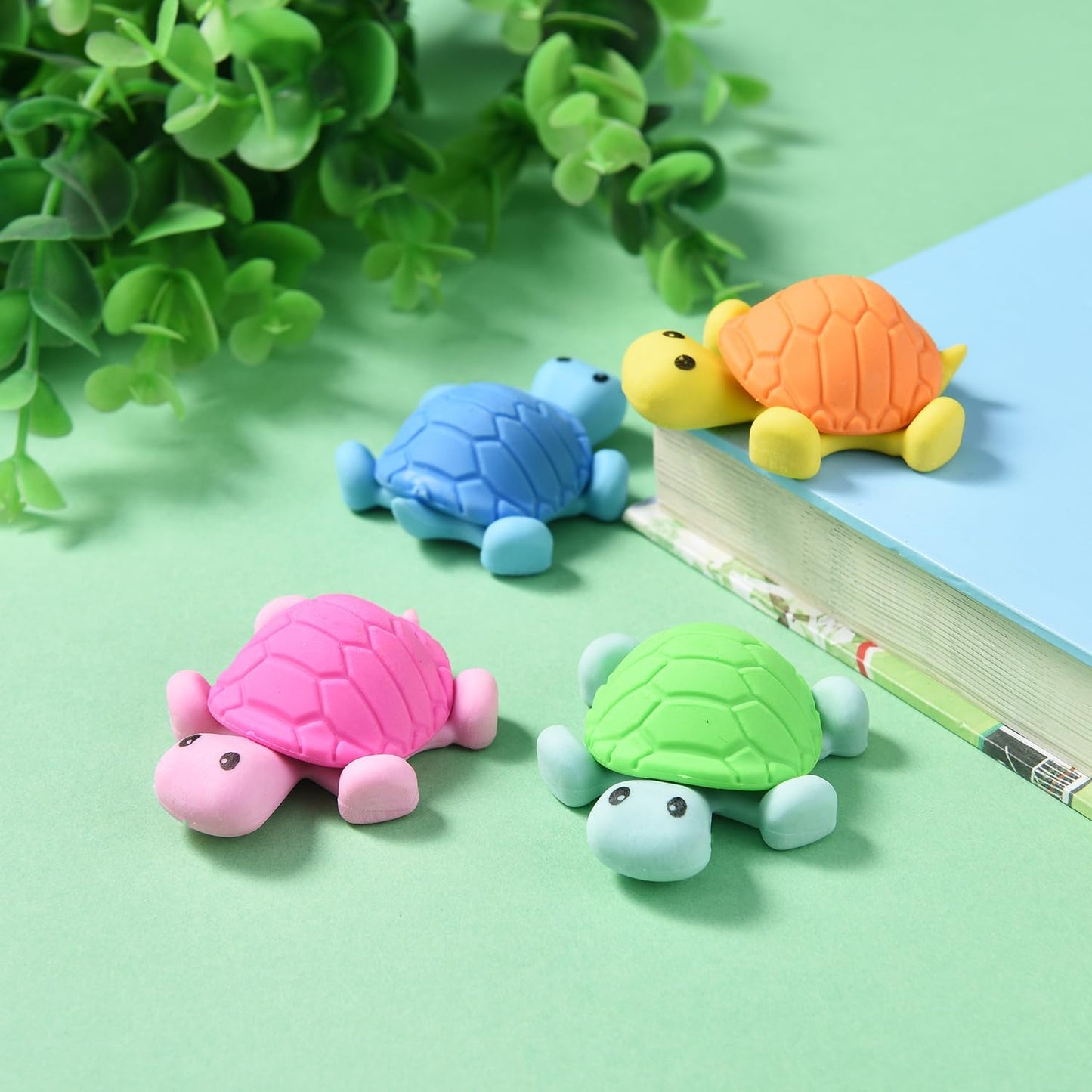 16 Pack Turtle Erasers for Kids, 3D Puzzle Erasers for Boys Girls, Fun Eraser for School Supplies Prize Gifts Party Favors