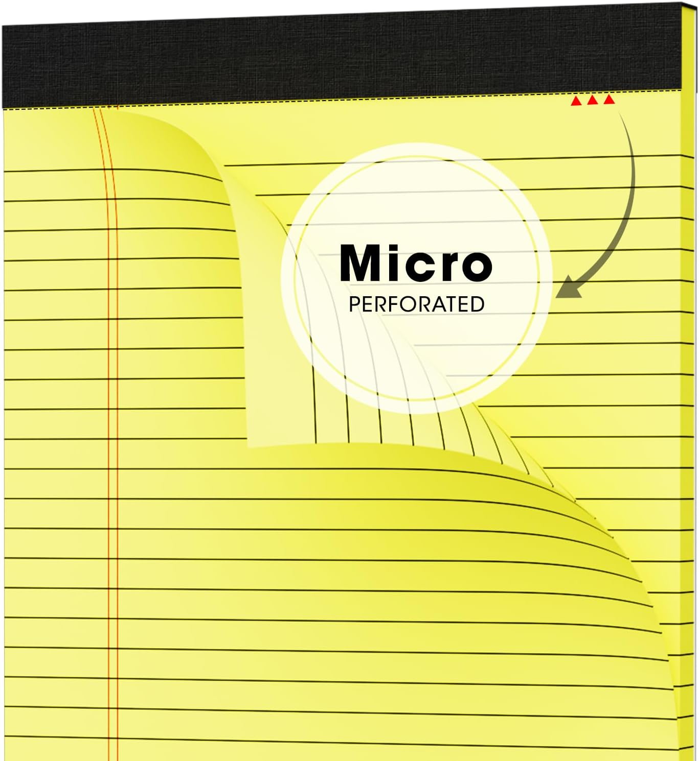 Yellow Legal Pads Note Pads 8.5 x 11 inch Wide Ruled, 30 Sheets/Pad, 20lb Colored Paper, Perforated Notepad with Sturdy Back (3 Pads Yellow)