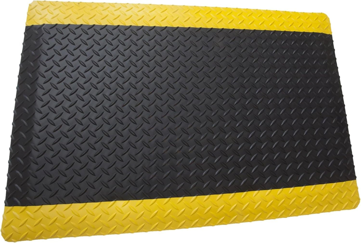 Rhino Mats, American Classic Diamond Anti-Fatigue Mats, Industrial Ergonomic Comfort Standing Mat for Work, Home, Garage, Office, Kitchen or Anywhere (Black/Yellow 1" Thick, 4 FT. x 23 FT.)