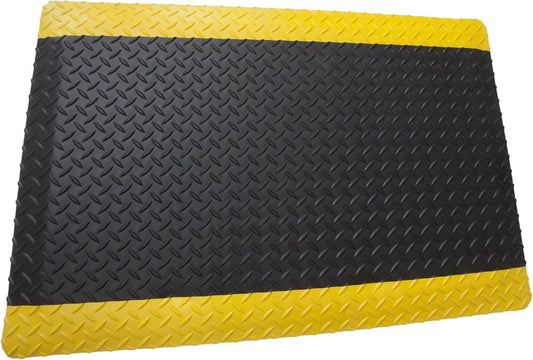 Rhino Mats, American Classic Diamond Anti-Fatigue Mats, Industrial Ergonomic Comfort Standing Mat for Work, Home, Garage, Office, Kitchen or Anywhere (Black/Yellow 9/16" Thick, 4 FT. x 14 FT.)
