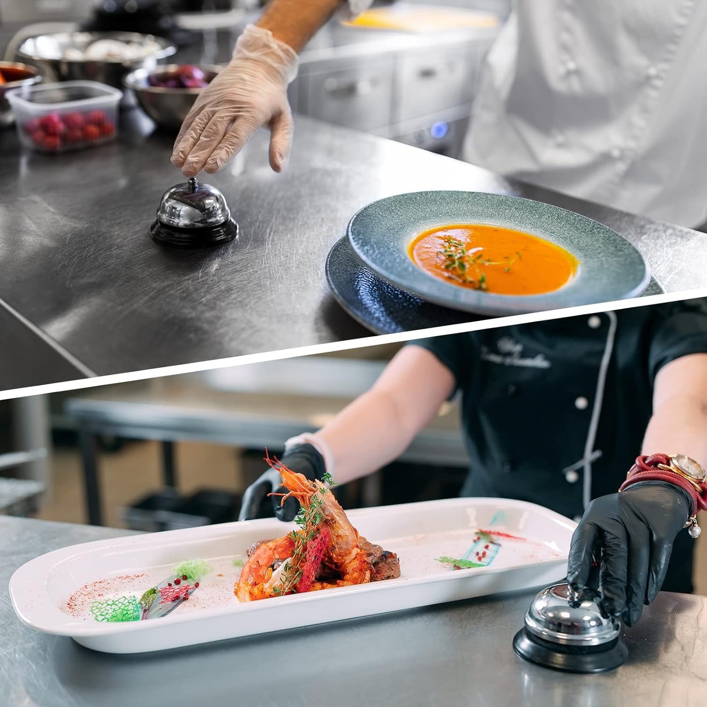 Yexiya 24 Pack Call Bell 3.35 Inch Diameter with Metal Anti-Rust Construction Service Bell for Hotels, Schools, Restaurants, Reception Areas, Hospitals, Warehouses