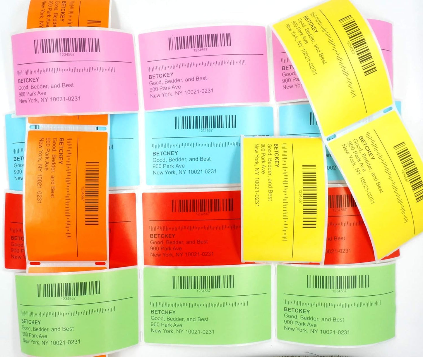 BETCKEY - Compatible DYMO 30252 (1-1/8" x 3-1/2") Address & Barcode Replacement Labels - Compatible with Rollo, DYMO Labelwriter 450, 4XL & Zebra Desktop Printers[6 Rolls/2100 Labels, Orage]