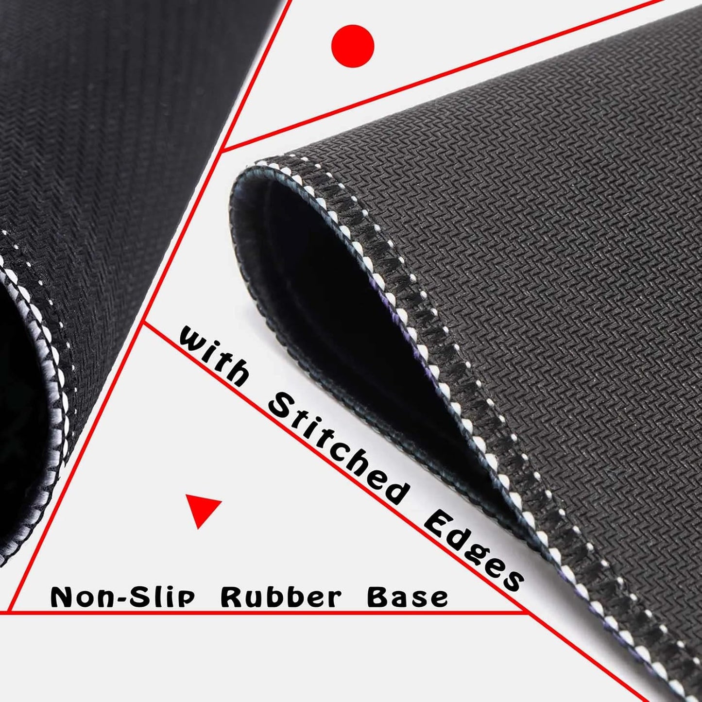 Mouse Pad with Non-Slip Rubber Base, Waterproof Computer Mousepad with Stitched Edges, Mouse Pads for Computers, Laptop, Gaming, Office & Home, 9.5 x 7.8 in (2025 Calendar Black)