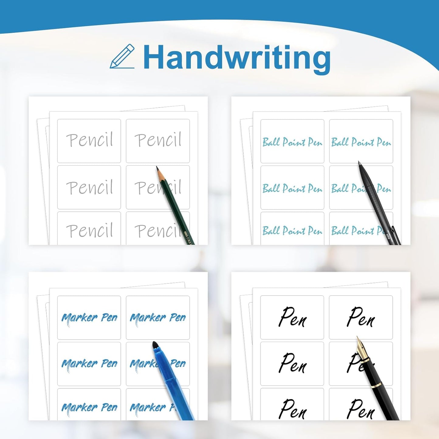 Name Tag Stickers 2 1/3" x 3 3/8", White Blank Mailing Labels, Inkjet and Laser Printer Guaranteed, 8 Labels Per Sheet, 25 Sheets - 200 Label （HB-R108）