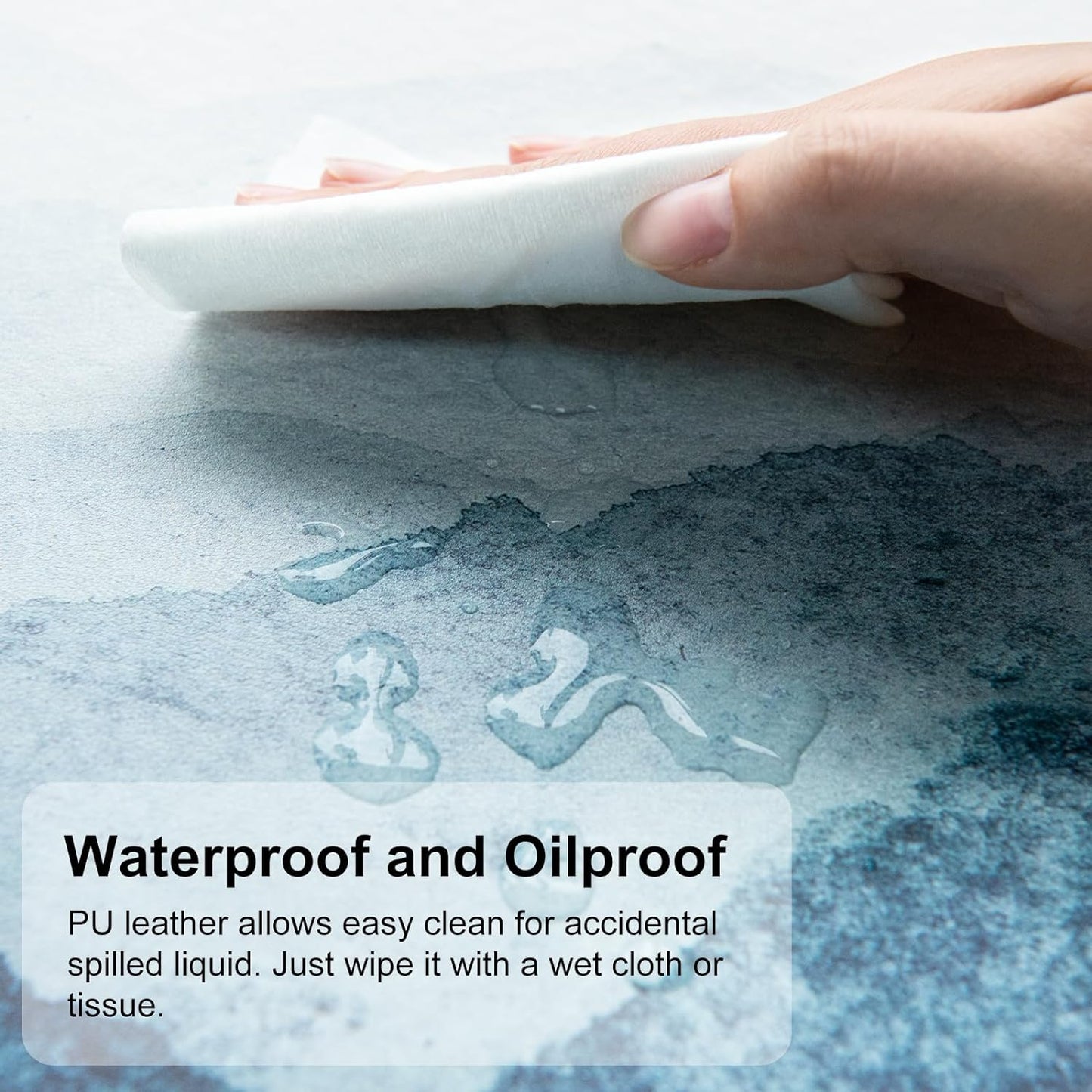 QIYI Desk Pad Large Keyboard and Mouse Pad for Laptop Computer, PU Leather Desk Cover Protector, Desk Décor Accessories for Office Home Work Writing Gaming 31.5" x 11.8" - Watercolor Mountain