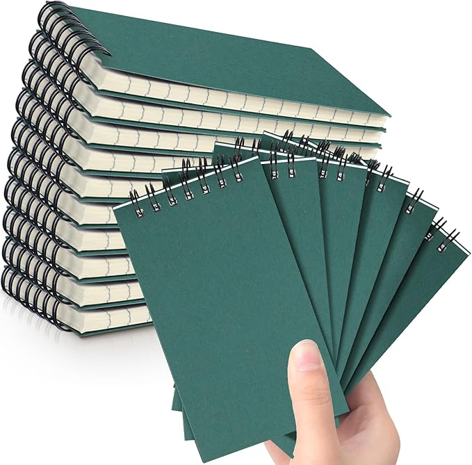 Tenceur 18 Pcs Pocket Notebook Bulk Small 3x5 Inch Spiral Notepads Mini Top Bound Notebook with Lined 120 Pages Ruled Memo Pads for Office College Nurse Essentials Back to School Gift (Green)