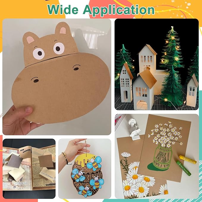 OcePor 100 Sheets Brown Cardstock Paper, Colored Printer Paper 8.5 x 11, Card Stock Thick Construction for Craft,Scrapbook，Office Printing, Invitations, Certificates，92 lb/250gsm