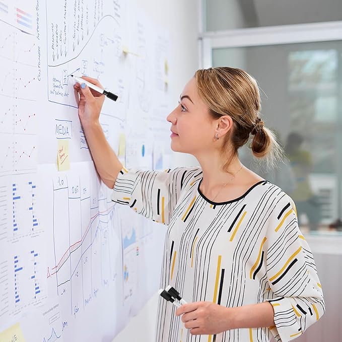 200 Pcs Black Magnetic Dry Erase Markers with Eraser Cap, White Board Mini Dry erase Markers Bulk, Fine Point Tip Student White Board Markers for Teachers Office School Supplies