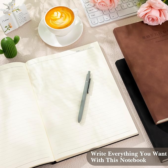 SATINIOR 5 Pack A4 Notebooks Large Journal 360 Pages Leather Softcover Hardcover Notebooks Thick Paper Lined Notepad for Office School Business Note Taking Writing, 8.5'' x 11''(Mixed Color)