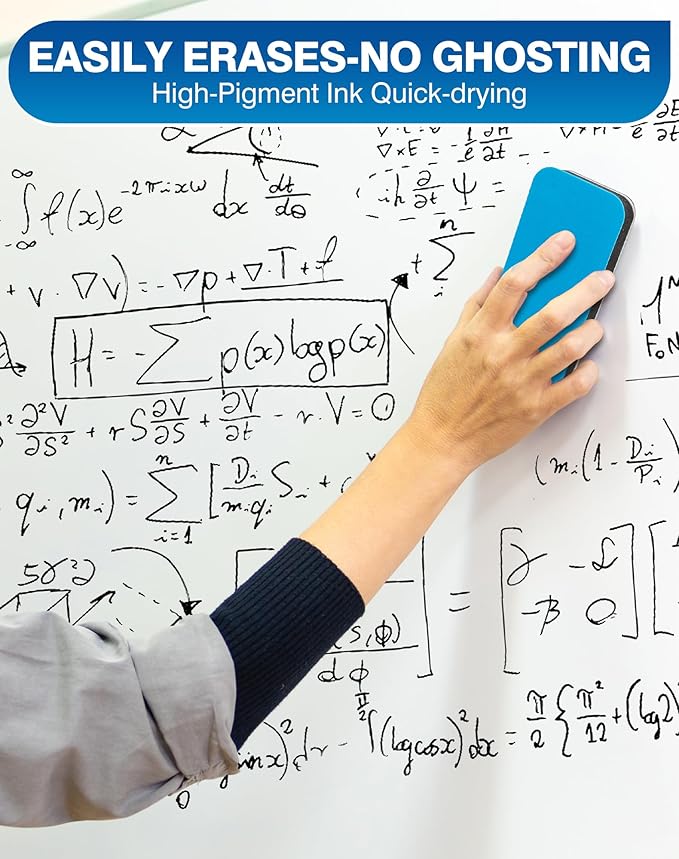 SFAIH Dry Erase Markers Chisel Tip Bulk, 72 Pack Black White Board Markers, Versatile Lines, Low Odor, 1s Quickly Dry, Perfect for School Supplies and Office